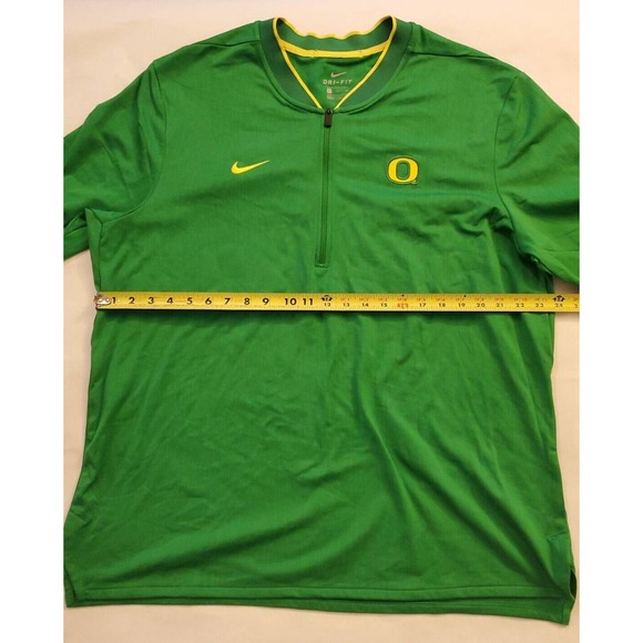 NIKE DRI-FIT OREGON DUCKS GREEN YELLOW QUARTER ZIP PULLOVER SIZE XL MEN'S - Picture 6 of 7